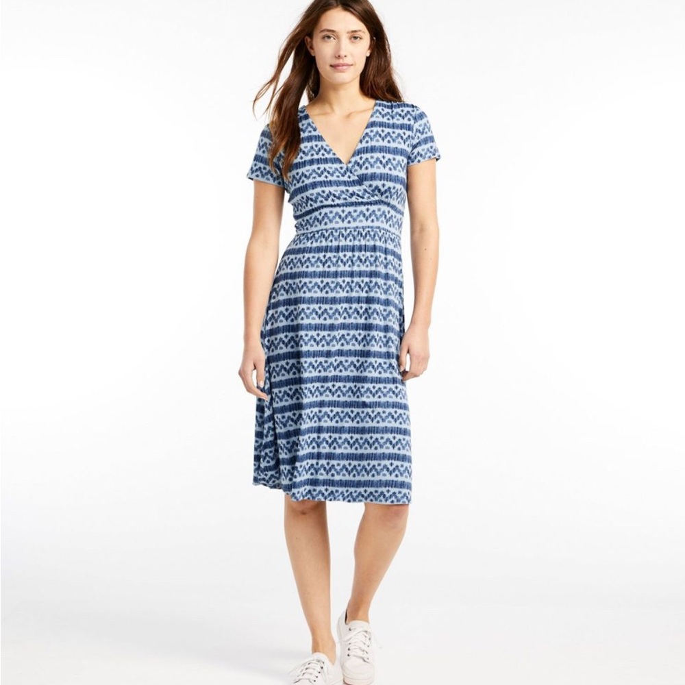 L.L. Bean Faux Wrap Casual Knit Dress in Women’s XL Petite